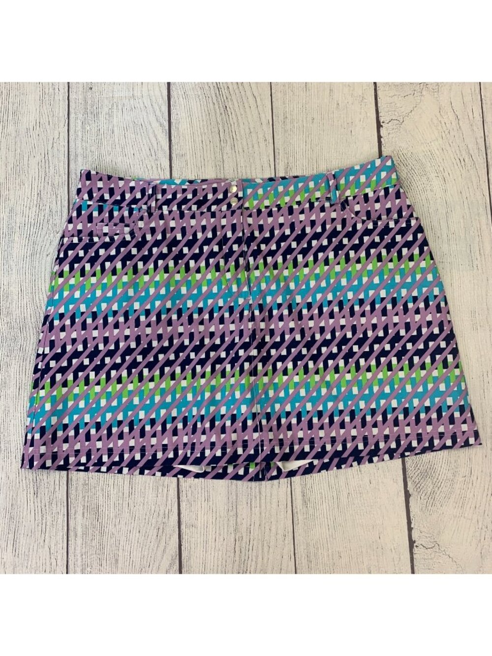Slazenger Golf Skort sz 14 Shorts Under Skirt Purple Colorful Patterned